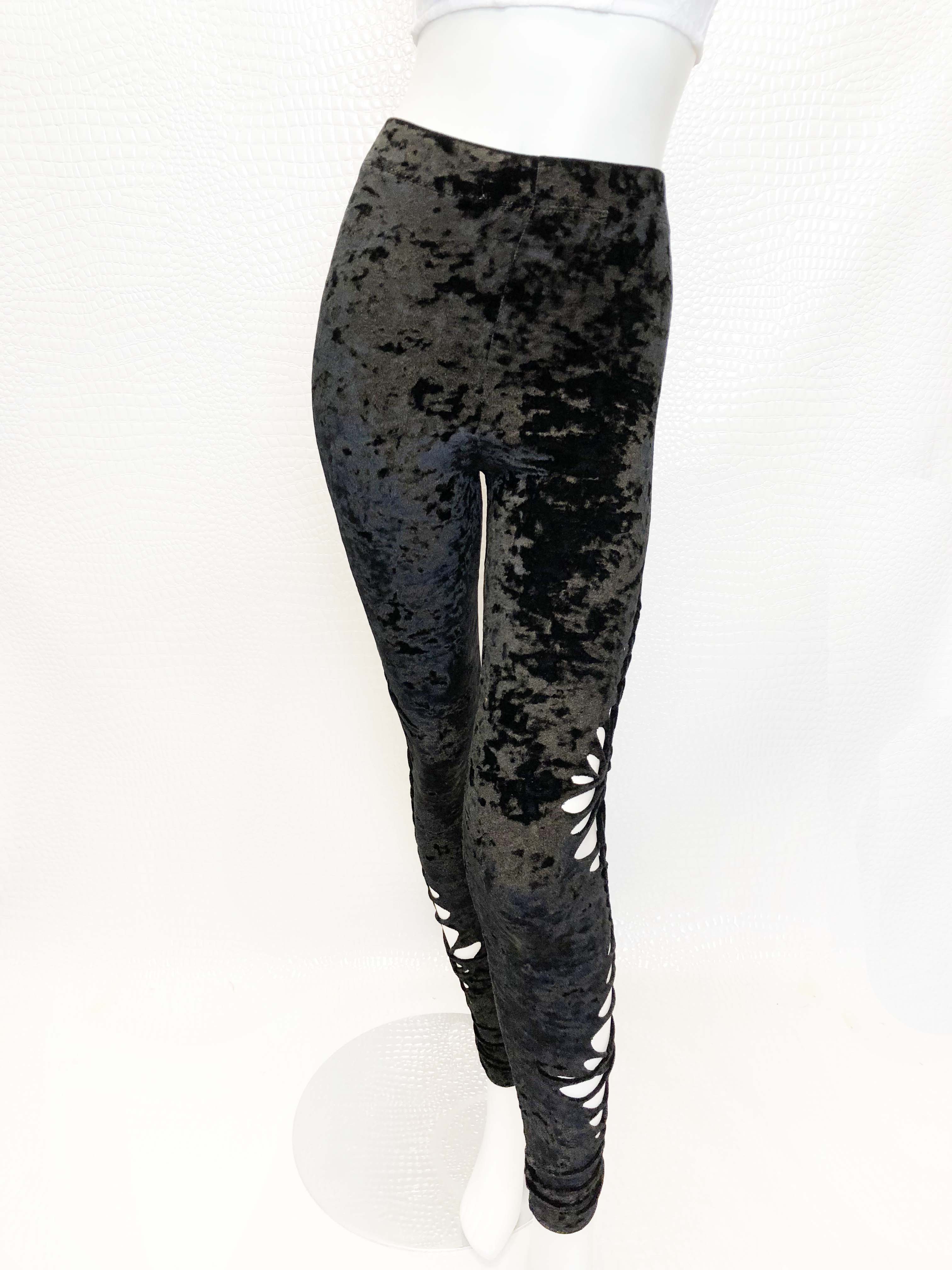 Kelly Gets Twisted slashed crushed velvet high waisted legging - Kelly ...